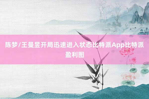 陈梦/王曼昱开局迅速进入状态比特派App比特派盈利图