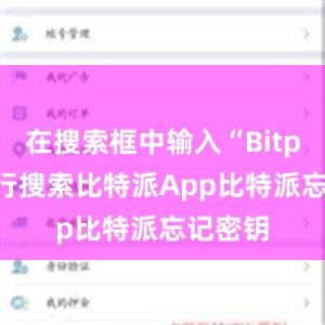 在搜索框中输入“Bitpie”进行搜索比特派App比特派忘记密钥