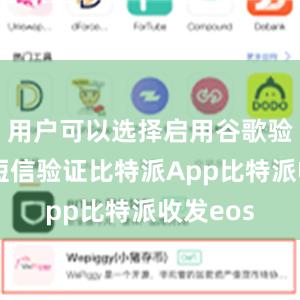 用户可以选择启用谷歌验证或者短信验证比特派App比特派收发eos