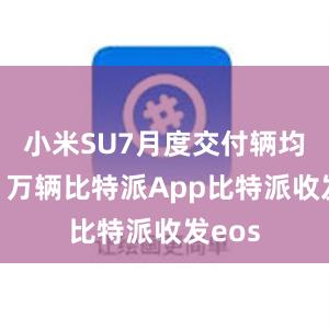 小米SU7月度交付辆均超过1万辆比特派App比特派收发eos