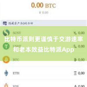 比特币派则更谨慎于交游速率和老本效益比特派App