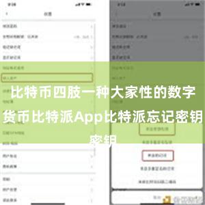 比特币四肢一种大家性的数字货币比特派App比特派忘记密钥