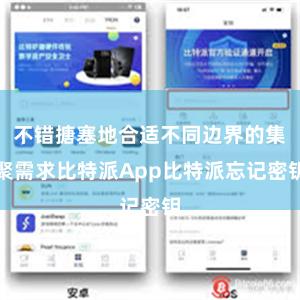 不错搪塞地合适不同边界的集聚需求比特派App比特派忘记密钥